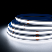 Bande lumineuse LED COB haute densité 576 LED/m, PCB 10 mm, double température de couleur, 12V 24V, CCT réglable, éclairage linéaire