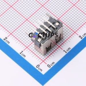 XUBF-0241-0780 USB Connector Bent Lead Through Hole Connector Type-A USB 2.0 Female Right Angle Insert - Product Image 2