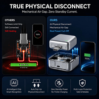 Adaptateur de charge rapide 140W avec arrêt automatique intelligent, protection contre les surcharges USB C, chargeur séparateur de charge complète pour téléphone et ordinateur portable