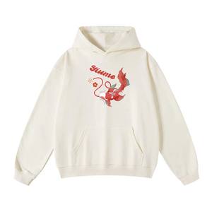 Sudadera con capucha para hombre con estampado de carpa roja, sudadera de lana de gran tamaño con capucha y bolsillo, Sudadera con capucha de poliéster/algodón para hombre - Product Image 1