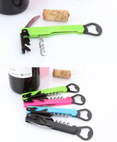 Tire-bouchon portable multifonction en bois en acier inoxydable pour le vin rouge avec logo personnalisé