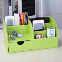 Accessoires pour table de bureau personnel, en cuir pu, noir, multifonction, logo personnalisé imprimé, organisateur de bureau d'hôtel