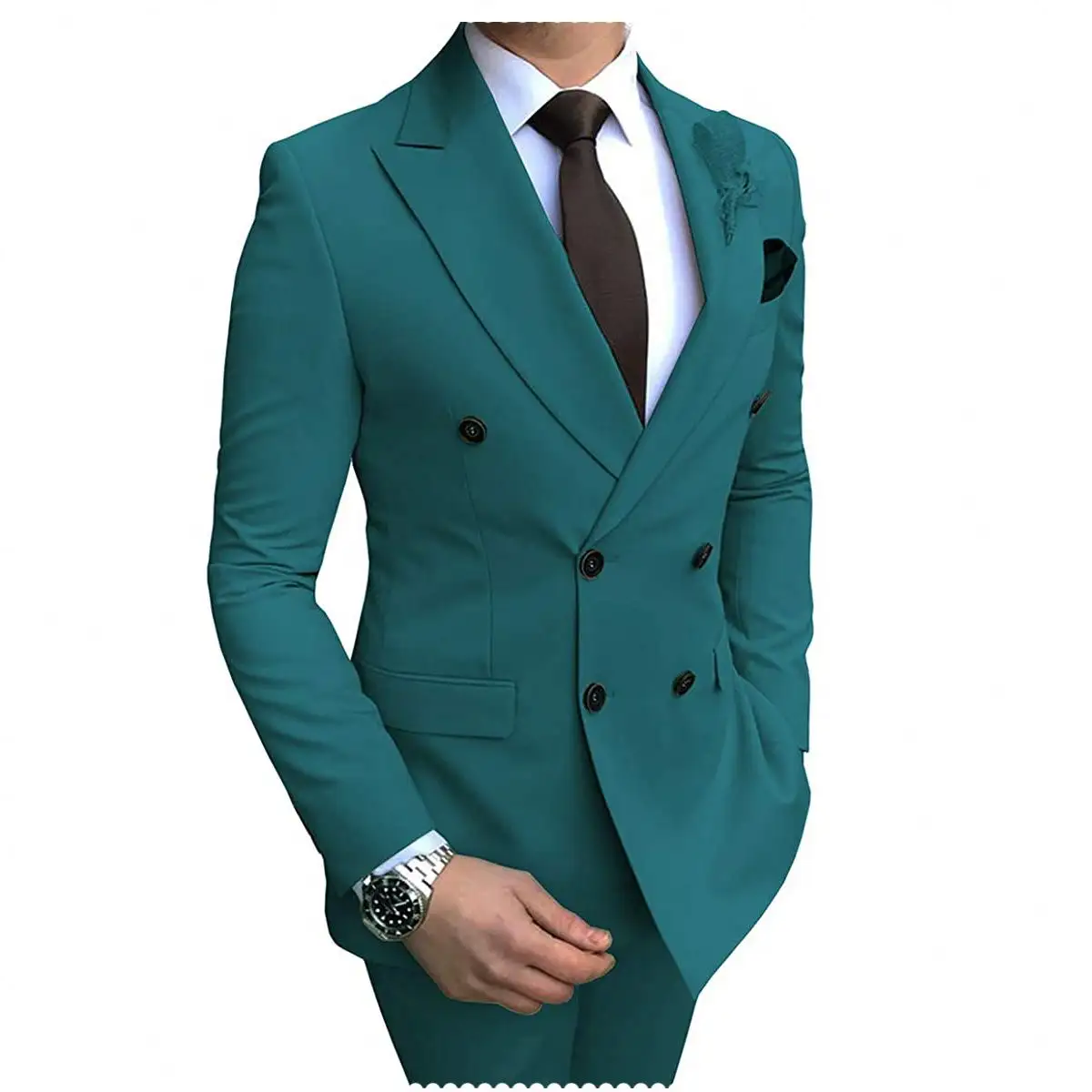 Mherder Wholesale Men's Clothing MOQ 100 Custom Plus Size Blazer Pants Double-Breasted Business Casual Suits For Men
