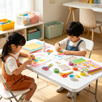 Table pliante rectangulaire légère en plastique pour pique-nique d'enfants, idéale pour la location événementielle et l'extérieur – Vente en gros à chaud