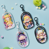 Sac de rangement pour poupée de dessin animé mignon de 15,5 cm, deuxième génération Labubu, épaissi, transparent, multi-usage, cadeau