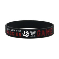 Bracelet de volley-ball en silicone personnalisé du fabricant, bracelet de volley-ball rempli d'encre en relief, élastique de sport durable pour la promotion