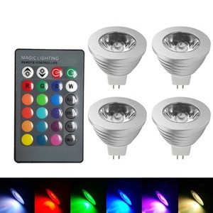Lampe LED RGB à changement de <span class=keywords><strong>couleur</strong></span> 16 couleurs 3W MR16 AC/DC 12V Ampoule blanche Ampoule LED RGB <span class=keywords><strong>Spot</strong></span> avec télécommande - Product Image 2