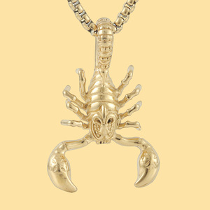 Yunnique – collier avec pendentif Scorpion en acier inoxydable, chaîne couleur or, pour hommes et femmes, bijoux à la mode, 122004 - Product Image 1