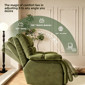 Sillón Reclinable Multifuncional de Terciopelo Moderno, Venta Directa de Fábrica, Entrega Rápida, Ideal para Dormitorio o Comedor - Product Image 5
