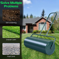 Rouleau de pelouse métallique 48L robuste, niveleur de jardin à pousser/tirer avec tambour remplissable d'eau et de sable pour semis de terre, vente en gros OEM