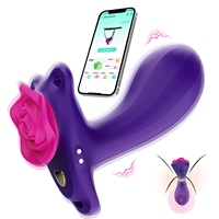 App-gesteuerte Vibrierende Unterwäsche Tragbarer Klitoris-Stimulator für Frauen Silikon G-Punkt Analdildo Rosen-Vibrator Erotikspielzeug für Erwachsene