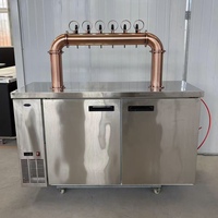 Distributeur de bière Kegerator commercial personnalisé en acier inoxydable avec refroidissement par compresseur pour bar