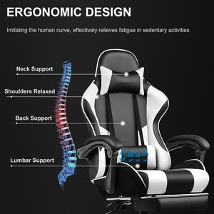Canada Wholesale Cheapest Quality Anji Red Pvc Gamer Pc Stuhl Massage Logo Durable <strong>Adults</strong> Professional <strong>Gaming</strong> <strong>Chair</strong> with Foot - Product Image 3