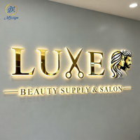 Letrero LED para Exteriores de Larga Duración, con Letras en 3D Doradas y Acabado Pulido, para Tiendas de Joyería, Logotipos de Negocios