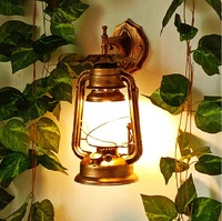 Rétro Antique Vintage rustique lanterne à huile kérosène lampe applique murale luminaire pour l'extérieur