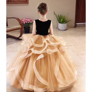 Abito <span class=keywords><strong>Elegante</strong></span> da <span class=keywords><strong>Bambina</strong></span> con Volant Senza Maniche per Feste di Compleanno, Esibizioni di Pianoforte ed Eventi Formali - Product Image 4