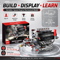 Kit de Bloques de Construcción Técnicos de Motor V12 de Alto Rendimiento, 809 Piezas, Ladrillos de Simulación Motorizada, Juguete Educativo STEM DIY, Regalo