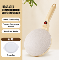 Crêpière Électrique Compacte Portable à Commande Monobouton, Sans Huile, pour une Cuisson Rapide des Crêpes et Pancakes, Idéale pour les Petits-Déjeuners du Week-end