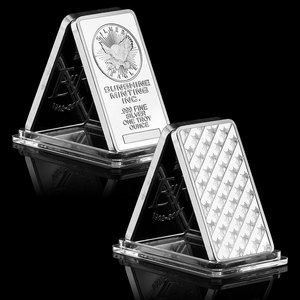 Thỏi bạc Eagle Bar mạ bạc, thiết kế Sunshine Minting, quà tặng sưu tầm, khắc chữ, làm quà lưu niệm, để trưng bày - Product Image 2