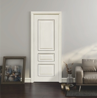 Porte en bois à noyau solide à 2 panneaux à bas prix Porte intérieure simple prémontée en bois apprêté blanc