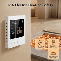Thermostat intelligent pour maison connectée, thermostat de chauffage Wifi, grand écran LED, programmable hebdomadaire, commande vocale Tuya Alexa