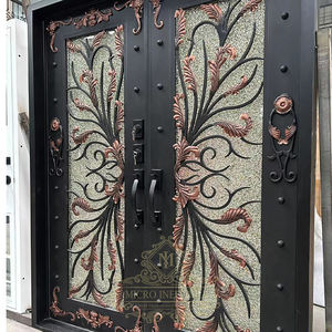 핫 세일 하이 퀄리티 럭셔리 디자인 외부 강도 증거 다른 철문 주요 입구 전면 프랑스어 단철 문 - Product Image 4