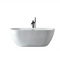 Baignoire autoportante ovale moderne en acrylique de haute qualité, écologique, de luxe, pour bain profond, ensemble pour salle de bain OEM ODM