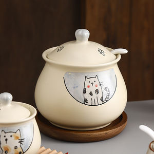 โถเซรามิกเก็บทรงกล่องพร้อมฝาปิดโถเก็บกาแฟและชาโถเก็บเมล็ดถั่วแบบไฮเอนด์ - Product Image 3