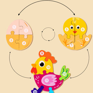 Offre Spéciale croissance et évolution animaux en bois éducation précoce apprentissage 3d cube chevillé puzzles jouets pour tout-petits garçons filles - Product Image 3