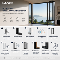 Ventanas Minimalistas de Aluminio con Doble Acristalamiento, Abatibles y Oscilobatientes, que se Abren hacia el Interior, para Casa o Villa