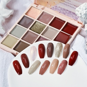 Palette de 16 couleurs de vernis à ongles en conserve solide, couverture complète, Portable, crème, populaire, solide, colle solide - Product Image 5