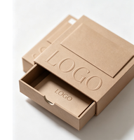 Boîte cadeau à tiroir coulissant avec emplacement pour carte, boîte d'emballage rigide de luxe personnalisée en relief pour cosmétiques, bijoux, cadeaux