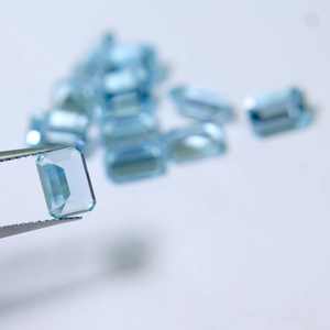 Ensemble de 10 pierres précieuses aigue-marine bleue naturelle 11.20 carats octogone à facettes 7x5mm pour la fabrication de bijoux - Product Image 6