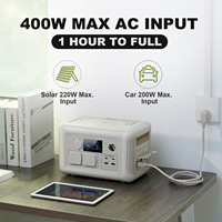 Batterie portable 299Wh 600W, prise AC + charge sans fil, USB-C PD, compatible avec les prises EU/US/JP/UK pour les voyages et le travail
