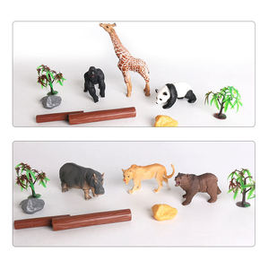 Figurines d'animaux de la jungle en PVC, modèles de faune en plastique, ensemble de jeu pour enfants avec accessoires de scène - Product Image 4