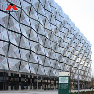 Panneaux de façade en aluminium décoratifs de conception perforée 3D moderne revêtement extérieur imperméable de mur rideau <span class=keywords><strong>pour</strong></span> des applications de centre commercial - Product Image 2