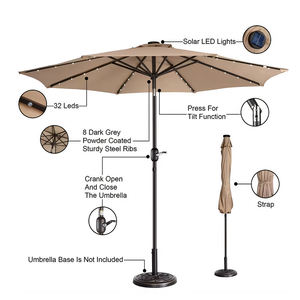 Sombrilla de aluminio para exteriores con mesa, mesa de comedor para <span class=keywords><strong>Patio</strong></span>, silla de mimbre, sombrilla de Hotel, muebles, uso Exterior de Hotel - Product Image 4