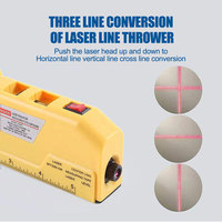 Niveau laser rouge 4-en-1 avec ruban à mesurer métrique et impérial, niveau à bulle double, pour la rénovation de la maison, la pose d'images et la menuiserie