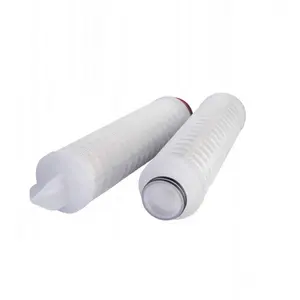 Gran oferta, filtración de gas de aire, cartucho de filtro de membrana de PTFE hidrofóbico de 10 ''y 0,22 micras para productos químicos con conexión de 222/aleta