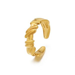 INS Style Trendy Twisted <b>Ring</b> for Women Adjustable High End Golden <b>Finger</b> <b>Ring</b> Minimalist Design Best Selling Jewelry - Product Image 6