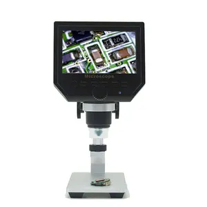 600X 디지털 현미경 4.3 인치 스크린 디지털 전자 현미경 금속 브래킷 HD 휴대 전화 수리