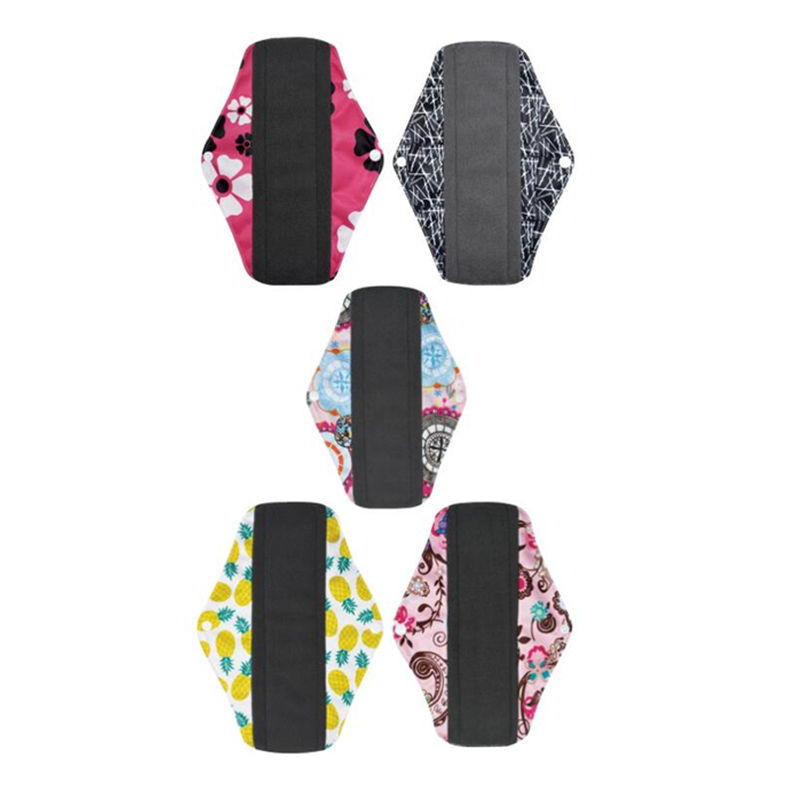 Reusable Washable Cloth Menstrual Natural Organic Napkins Ultra Thin Panty Liners Feminine Pads Super-Absorbent Sanitary Pad