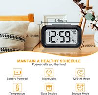 Horloge numérique LCD pour la décoration de la maison, grand écran, calendrier, date, heure, température, horloge de table/bureau LED, veilleuse intelligente, réveil