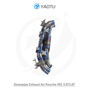 ระบบท่อไอเสีย YT Polished Titanium Catback สำหรับรถยนต์รุ่น 992 แบบกล่อง พร้อมเคลือบไทเทเนียมสีน้ำเงิน - Product Image 4