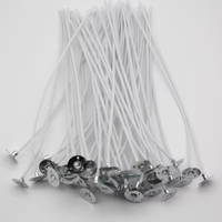 Mèches de bougies tressées en coton écologique avec base métallique, non toxiques et flexibles pour la fabrication de bougies à la cire de soja - Kimi CA06