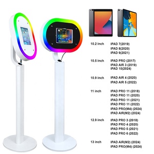Dropshipping KINGSUN HY-LED06IPB Pro Ring Light Rotating Selfie Booth Kiosk Portable Vintage Photo Booth Machine <span class=keywords><strong>iPad</strong></span> Metal - Product Image 3