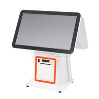 Systèmes de terminaux de point de vente JSJ1200 multi-OS Windows Android Linux, écran tactile capacitif double, processeur Intel, imprimante thermique, caisse enregistreuse