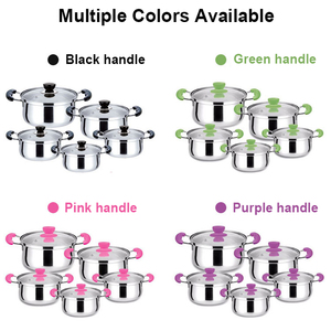 2023 10 cái hộ gia đình Heavy Duty màu sắc tự nhiên Pan và nồi stockpot <span class=keywords><strong>Cookware</strong></span> Set với đáy mịn - Product Image 2