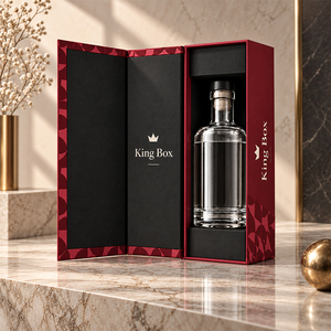 Caja de Vino Magnética de Cartón con Logotipo Personalizado y Juego de Etiquetas Anti-Falsificación, Empaque de Regalo de Lujo para una Sola Botella, OEM/ODM - Product Image 1