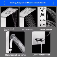 Colonne de douche cascade en acier inoxydable, panneau rond mural, ensemble de douche pluie pour salle de bain, vente en gros d'usine pour projets hôteliers